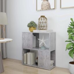 Berkfield Home Book Cabinet Concrete Grey 60x24x63 cm Engineered Wood - Size: 60 x 24 x 63 cm - thumbnail 1