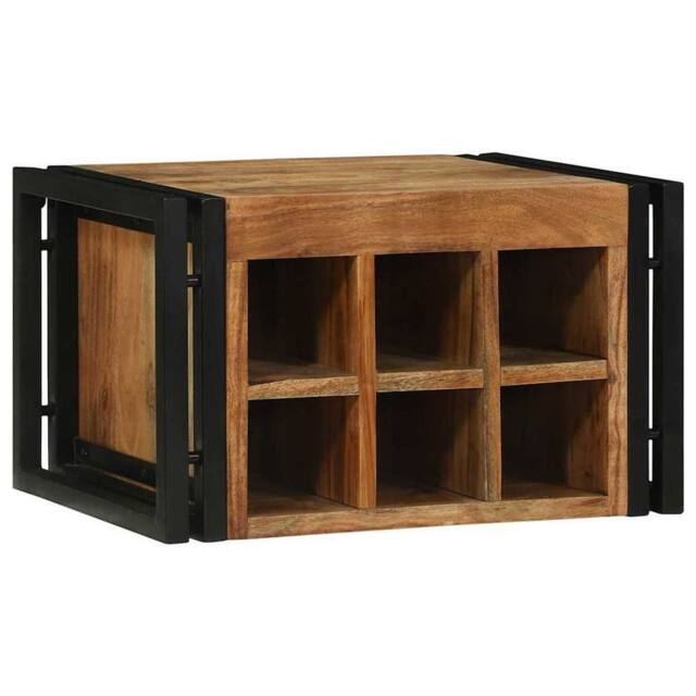 Berkfield Home Modern Wine Rack 46x35x27.5 cm Solid Acacia Wood in Brown - image 1