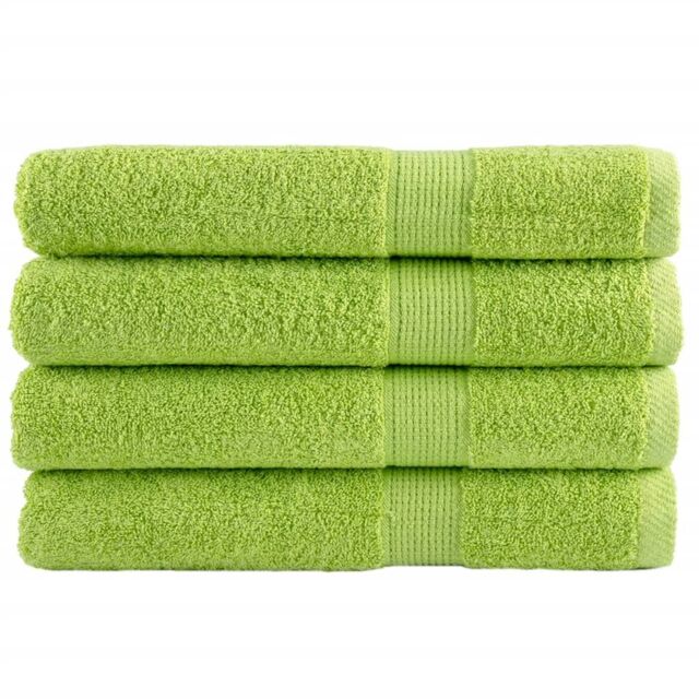 Berkfield Home Premium Towels SOLUND 4 pcs Apple Green 100x200 cm 600 gsm - image 1