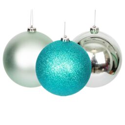 Shatchi BAUBLES TURQUOISE 10CM 3PCS SET PVC - thumbnail 2