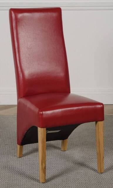Thats Furniture Lola Leather Dining Chairs for Dining Room or Kitchen in Red - image 1