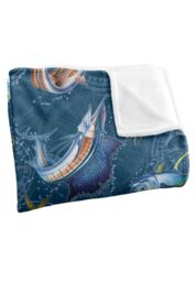 JQ Licensing Jl-Jp-Jq Saltfish Fishing Compass Pattern Silky Touch Super Soft Throw Blanket 152 X 127 cm in White - thumbnail 3