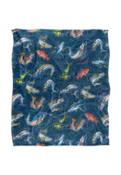 JQ Licensing Jl-Jp-Jq Saltfish Fishing Compass Pattern Silky Touch Super Soft Throw Blanket 152 X 127 cm in White - thumbnail 1