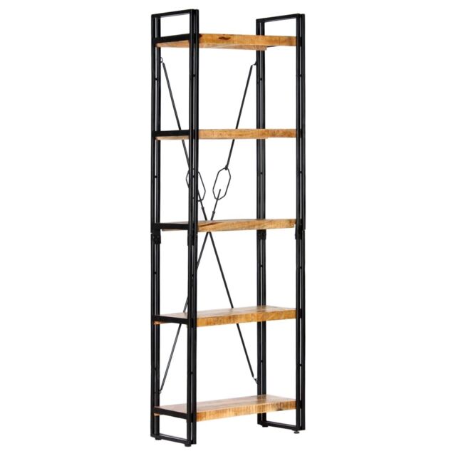 Berkfield Home 5-Tier Bookcase 60x30x180 cm Solid Mango Wood in Brown - Size: 60 x 30 x 180 cm - image 1