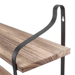 NESTLUNE Industrial Pipe Wooden Metal Wall Floating Shelf in Brown - Size: 100 cm x 15 cm - thumbnail 5