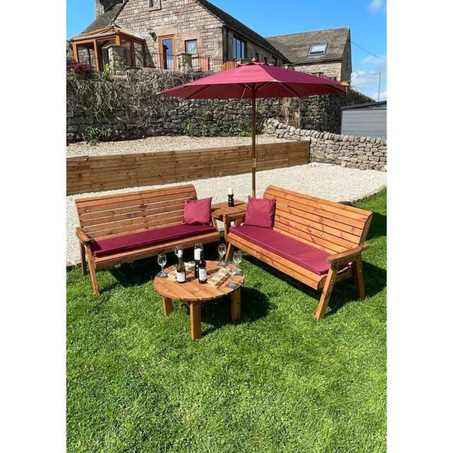 Charles Taylor Six Seater Balmoral Corner Garden Furniture Set - Fully Assembled in Light Brown - image 1