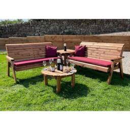 Charles Taylor Six Seater Balmoral Corner Garden Furniture Set - Fully Assembled in Light Brown - thumbnail 3