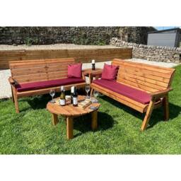 Charles Taylor Six Seater Balmoral Corner Garden Furniture Set - Fully Assembled in Light Brown - thumbnail 5
