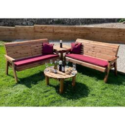 Charles Taylor Six Seater Balmoral Corner Garden Furniture Set - Fully Assembled in Light Brown - thumbnail 2
