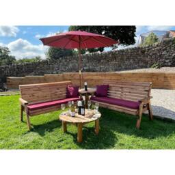 Charles Taylor Six Seater Balmoral Corner Garden Furniture Set - Fully Assembled in Light Brown - thumbnail 4