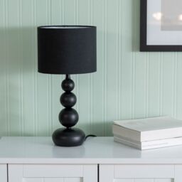 ValueLights Marissa Stacked Ball Table Lamp Light in Black - thumbnail 3