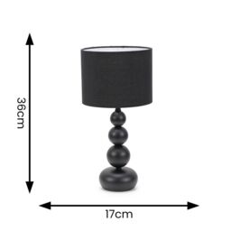 ValueLights Marissa Stacked Ball Table Lamp Light in Black - thumbnail 7