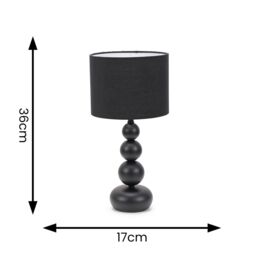 ValueLights Marissa Stacked Ball Table Lamp Light in Black - thumbnail 5
