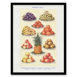 Artery8 Summer Dessert Fruit Kitchen Mrs Beeton Framed Wall Art Print in Yellow - Size: A4 - thumbnail 1