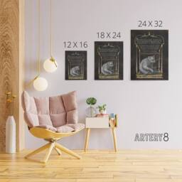 "Artery8 Latin Beatitudes with Sloth Artwork Hoefnagel Canvas Wall Art Print in Black - Size: W12"" x H16""" - thumbnail 4