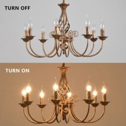 Garwarm 8 Lights French Country Chandelier Bronze Metal in Brown - thumbnail 6