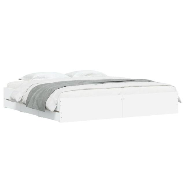Berkfield Home Modern Bed Frame with Drawers without Mattress White 160x200 cm - image 1