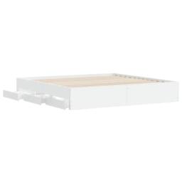 Berkfield Home Modern Bed Frame with Drawers without Mattress White 160x200 cm - thumbnail 5