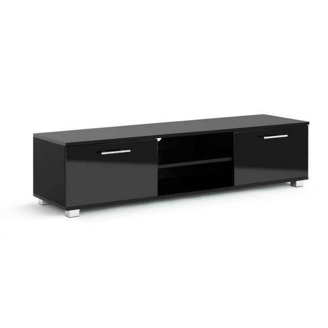 VOGREX Black Gloss Modern TV Stand Fits 50 55 65 Inch TV UK - image 1