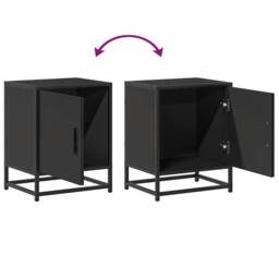 Berkfield Home Elegant Bedside Cabinet Black 40x31x50 cm Engineered Wood & Metal - Size: 40 x 31 x 50 cm - thumbnail 9