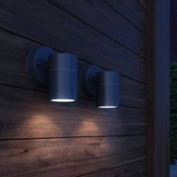 Berkfield Home Outdoor Wall Lights 2 pcs Stainless Steel Downwards in Black