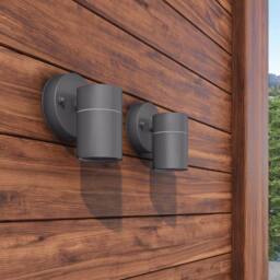 Berkfield Home Outdoor Wall Lights 2 pcs Stainless Steel Downwards in Black - thumbnail 3