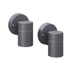 Berkfield Home Outdoor Wall Lights 2 pcs Stainless Steel Downwards in Black - thumbnail 2