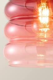 ValueLights Giselle Matte Black Ombre Berry Glass Ceiling Pendant Light with Bulb in Dark Pink - thumbnail 4