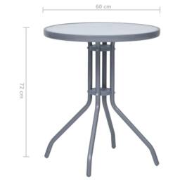 Berkfield Home Garden Table Light Grey 60 cm Steel & Glass - thumbnail 5