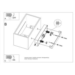 Sollux Lighting Modern Wall Lamp 10x20x12cm 2xLight in Grey - Size: 10 x 20 x 12 cm - thumbnail 6