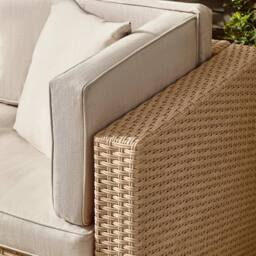 FurnitureboxUK Orlando 6 Seat Modular Outdoor Garden Rattan Sofa in Light Beige - thumbnail 6