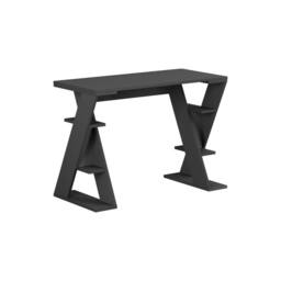 Decortie Papillon' Modern Working Desk with Integrated Mini Storage Shelves in Dark Grey - Size: 1 Pack - thumbnail 2