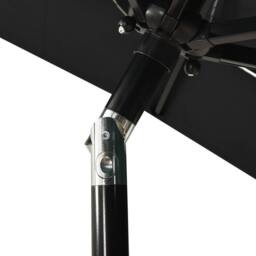 Berkfield Home Harmful 3-Tier Parasol with Aluminium Pole Black 2x2 m - thumbnail 5