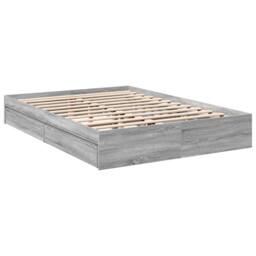 Berkfield Home Modern Bed Frame with Drawers without Mattress Grey Sonoma 160x200 cm - thumbnail 1