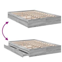 Berkfield Home Modern Bed Frame with Drawers without Mattress Grey Sonoma 160x200 cm - thumbnail 7