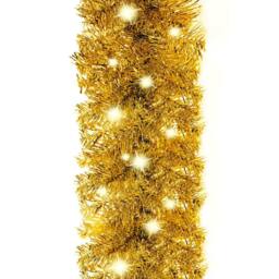 Berkfield Home Cosy Christmas Garland with LED Lights 20 m Gold - thumbnail 6