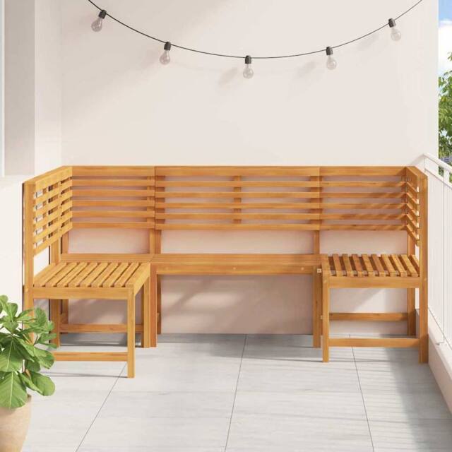 Berkfield Home Charming 3-Piece Garden Bench Set - Solid Acacia Wood in Brown - image 1