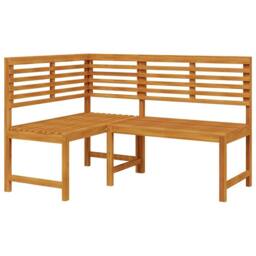 Berkfield Home Charming 3-Piece Garden Bench Set - Solid Acacia Wood in Brown - thumbnail 5