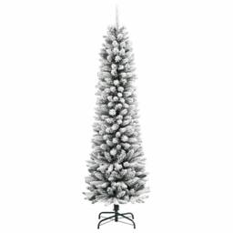 Berkfield Home Artificial Christmas Tree with 300 LEDs Green & white 210 cm - thumbnail 5