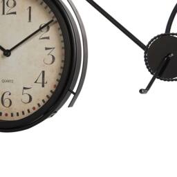 Wyld and Coco Black Metal Bicycle Table Clock 37 cm - Vintage Modern Mantel Accent - thumbnail 6