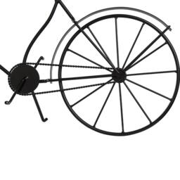 Wyld and Coco Black Metal Bicycle Table Clock 37 cm - Vintage Modern Mantel Accent - thumbnail 7