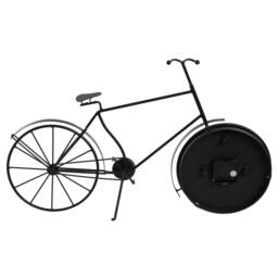 Wyld and Coco Black Metal Bicycle Table Clock 37 cm - Vintage Modern Mantel Accent - thumbnail 5