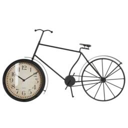 Wyld and Coco Black Metal Bicycle Table Clock 37 cm - Vintage Modern Mantel Accent - thumbnail 3