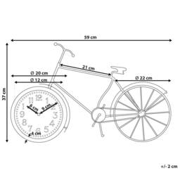 Wyld and Coco Black Metal Bicycle Table Clock 37 cm - Vintage Modern Mantel Accent - thumbnail 4