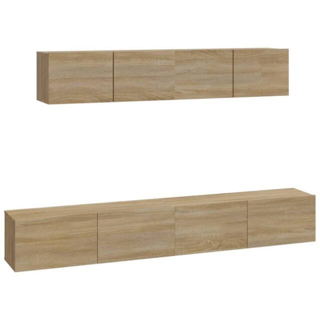 Berkfield Home 4 Piece TV Cabinet Set Sonoma Oak Engineered Wood in Light Brown - image 1