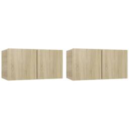 Berkfield Home 4 Piece TV Cabinet Set Sonoma Oak Engineered Wood in Light Brown - thumbnail 4