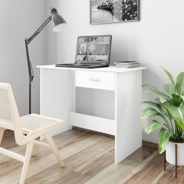 Berkfield Home Desk White 100x50x76 cm Engineered Wood - Size: 100 x 50 x 76 cm - image 1
