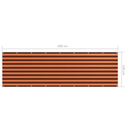 Berkfield Home Balcony Screen Orange & Brown 120x400 cm Oxford Fabric - thumbnail 5