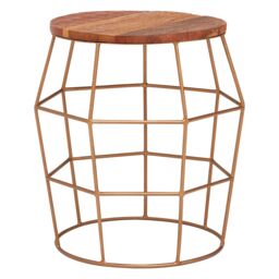 Orsina Distinctive Rounded Side Table For Sitting Areas, Elegant Wooden Top Bedside Table, Small Lounge Side Table in Natural