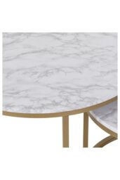 Seconique Dallas Round Coffee Table Set in White - thumbnail 5